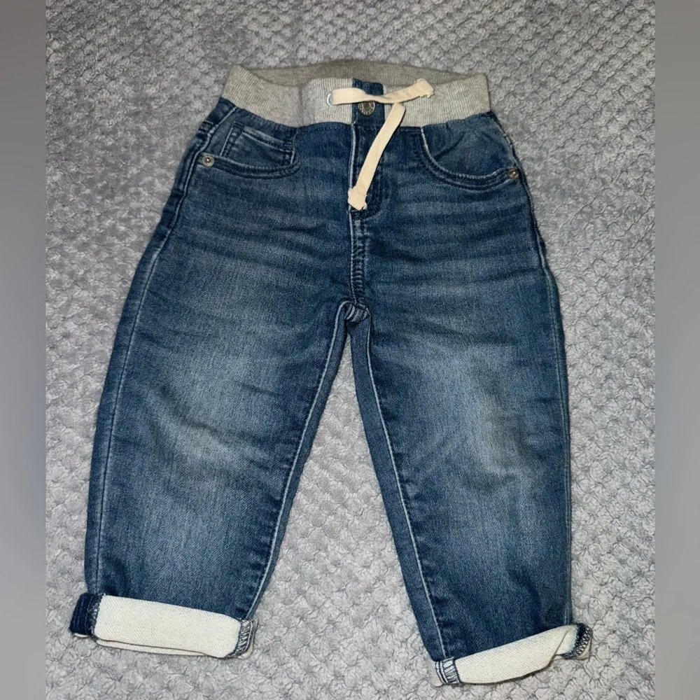 Gap Baby Boys Pull-On Denim Jeans 12-18M Cuffed Drawstring